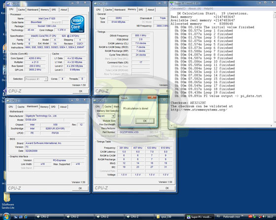Супер Пи 1М менее 10 секунд на Core i7