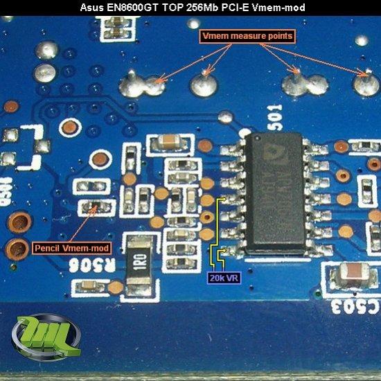 Вольтмод видеокарт Asus EN8600GT/TOP/HTDP/256M/A (GeForce 8600GT 256Mb DDR3 PCI-E)