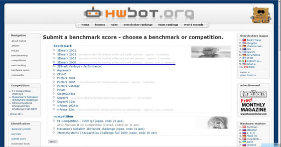 HWBOT registration