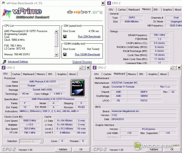 phenom II X6 1075T wPrime32 on LN2