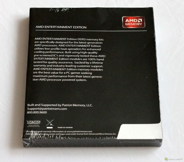 AMD Entertainment Memory PC3-12800 AE34G1609U2 (1600 МГц, 9-9-9-27-1Т, 1,5 В)