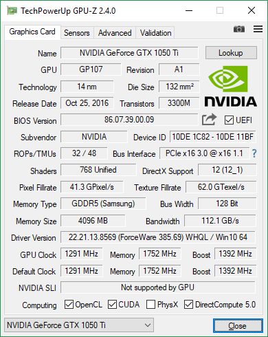 Inno3D GeForce GTX 1050 Ti Twin X2