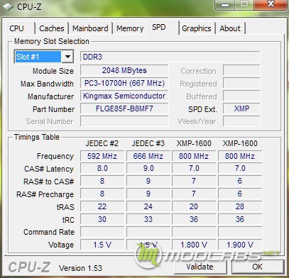 SPD Kingmax DDR-3 1600 Long-DIMM