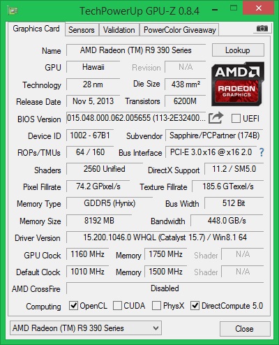Sapphire Nitro R9 390 8G D5