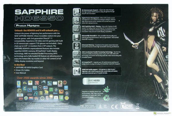Sapphire Radeon HD6950 - box - back
