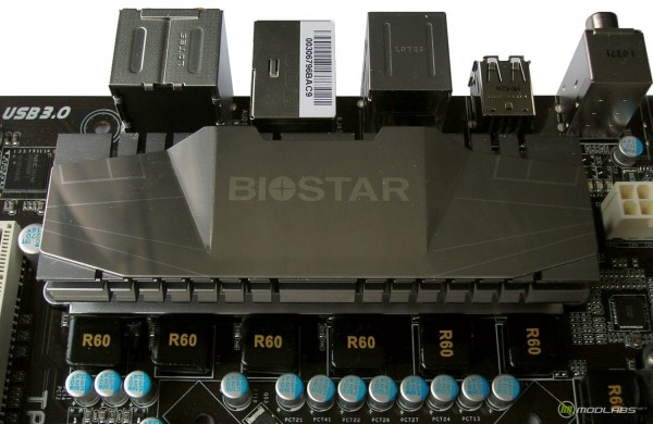 Biostar TP67XE - Mosfet Heatsink (left)