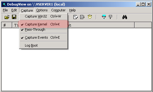 DebugView settings