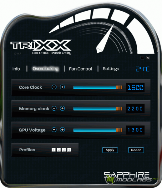 Sapphire TriXX - Overclocking (extended limits)
