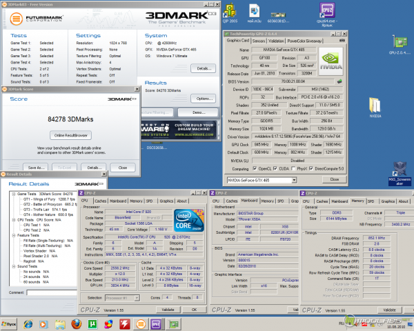 Результат в 3DMark 2003 на GeForce GTX 465 - 84278