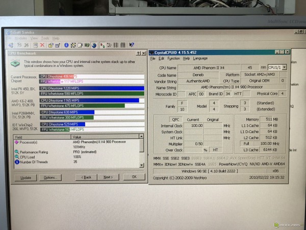 AMD Phenom II X4 980 at 100 MHz
