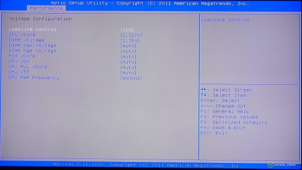 Sapphire Pure Black P67 Hydra BIOS - voltage configuration (2600K max frequency - 4830MHz)