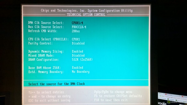 BIOS Setup @ CHIPS GW286CT