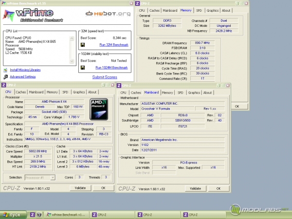 AMD Phenom II X2 565 - wprime32m@cascade