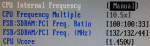 CPU settings FSB 100