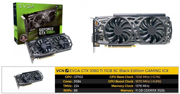 EVGA, GeForce GTX 1080 Ti SC Black Edition GAMING ICX