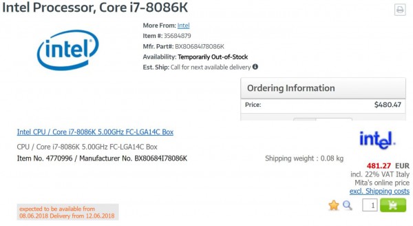Core i7-8086K
