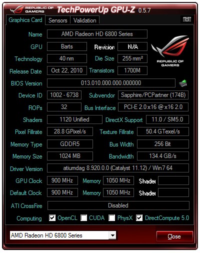 TechPowerUp GPU-Z 0.5.7