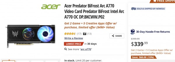 Acer Predator BiFrost A770