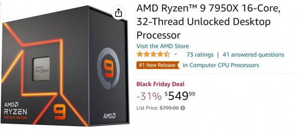 AMD, Black Friday, Ryzen 9 7950X, Ryzen 9 7900X, Ryzen 7 7700X, Ryzen 5 7600X