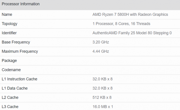 AMD Ryzen 7 5800H