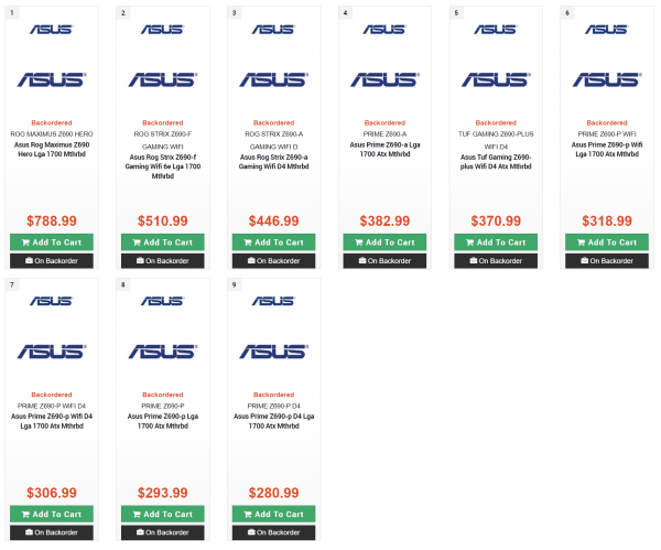 ASUS Z690, Intel Z690, PC Canada, ROG Maximus Z690 Hero, ROG STRIX Z690-F Gaming WiFi, ROG STRIX Z690-A Gaming WiFi D, TUF Gaming Z690-PLUS WiFI D4, PRIME Z690-A, PRIME Z690-P WiFi, PRIME Z690-P WIFI D4, PRIME Z690-P, PRIME Z690-P D4