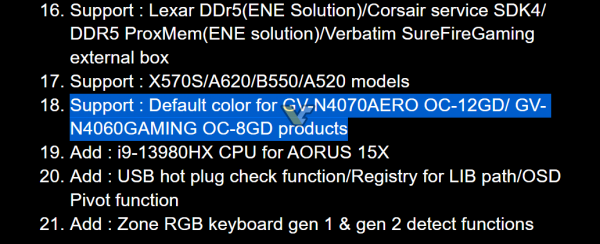 Gigabyte GeForce RTX 4070 AERO, Gigabyte GeForce RTX 4060 GAMING