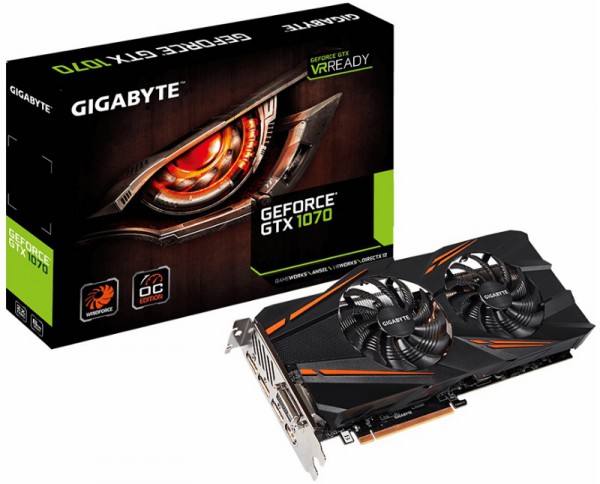 Gigabyte GeForce GTX 1070 Windforce OC (GV-N1070WF2OC-8GD)