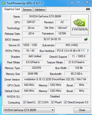 GeForce GTX 860M
