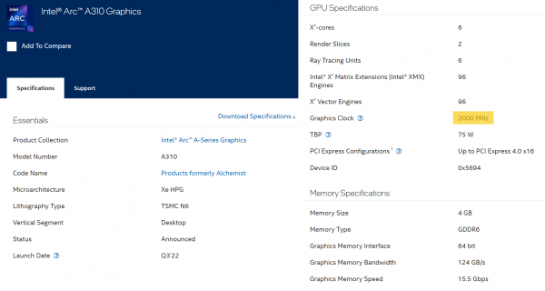 Intel Arc A310 Alchemist