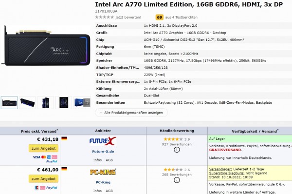 Intel Arc A770 Limited Edition