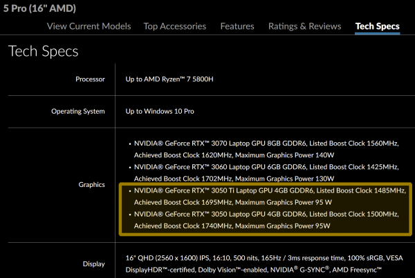 NVIDIA GeForce RTX 3050 Ti Laptop и RTX 3050 Laptop