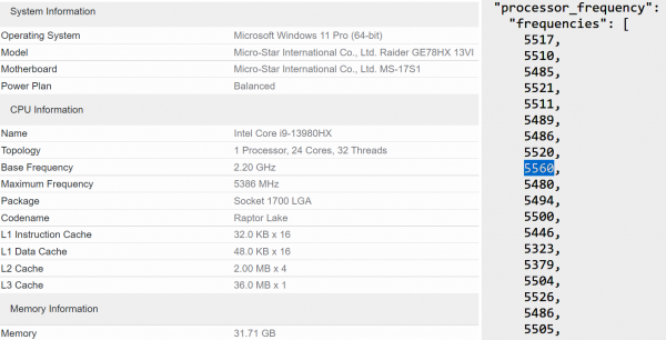 Core i9-13980HX, Geekbench, MSI Raider GE78HX