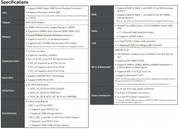 MSI MEG X670E GODLIKE