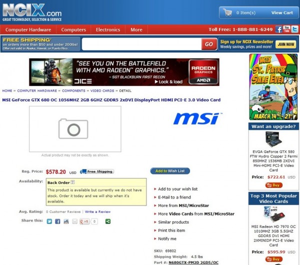 GeForce GTX 680 OC (N680GTX-PM2D 2GD5OC)