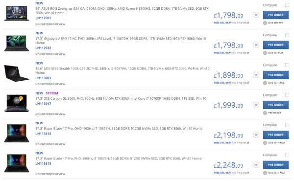 NVIDIA, GeForce RTX 3060 Laptop GPU, XMG Apex 17