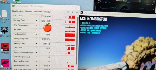 GeForce RTX 4090, MSI Kombustor, Furmark-donut