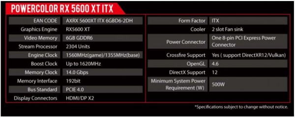 PowerColor RX 5600 XT 6Gb DDR6 14 Gbps