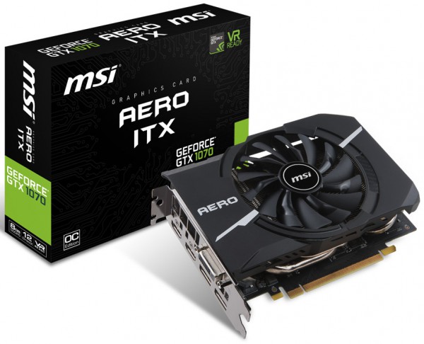 MSI, GeForce GTX 1070 AERO ITX 8G OC, GTX 1060 AERO ITX 6G OC, GTX 1060 AERO ITX 3G OC