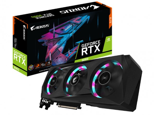 Gigabyte выпускает видеокарту GeForce RTX 3060 AORUS с системой охлаждения Windforce 3X