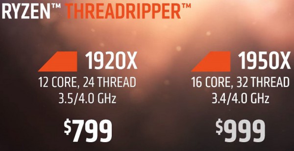 Ryzen Threadripper, 1920X, 1950X