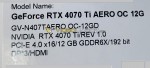 Gigabyte GeForce RTX 4070 Ti AERO OC 12G