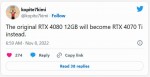 GeForce RTX 4080 12GB, RTX 4070 Ti, Kopite7kimi